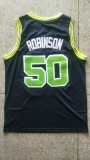 NBA Spurs #50  Admiral  David Robinson high school Vintage Mesh Jersey dark blue