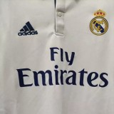 Retro Real Madrid Home Long Sleeve  1:1 Quality Soccer Jersey    2016-2017