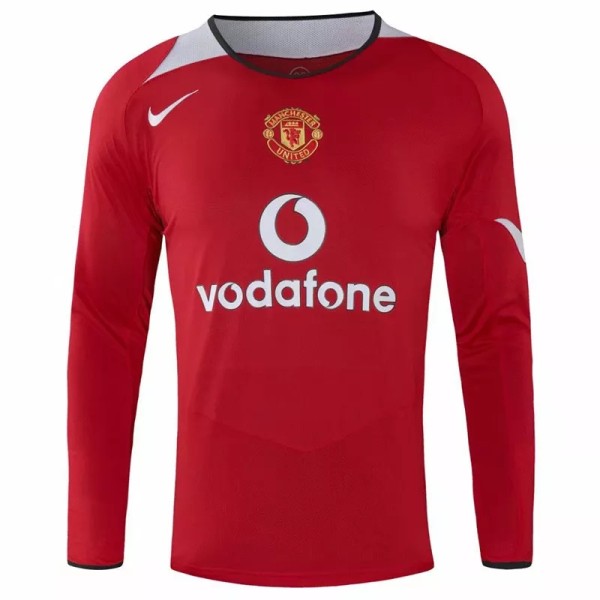 Retro Manchester United  Home Long Sleeve 1:1 Quality Soccer Jersey  2004-2006