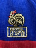 Retro France Home 1:1 Quality Soccer Jersey  1998