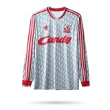 Retro Liverpool Away Long Sleeve  1:1 Quality Soccer Jersey   1989-1991