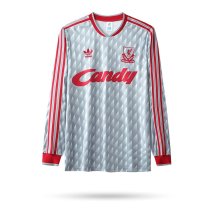 Retro Liverpool Away Long Sleeve  1:1 Quality Soccer Jersey   1989-1991