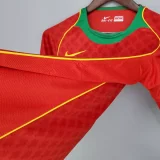 Retro 2004 Portugal Home 1:1 Quality Soccer Jersey 2004 (带胸前小字)