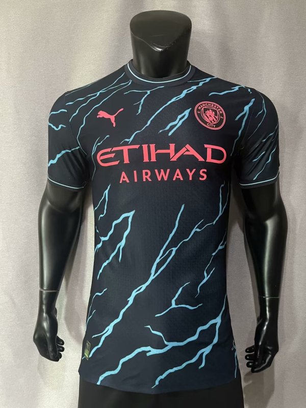 Manchester City Third Away Player  1:1 Quality Soccer Jersey   23-24