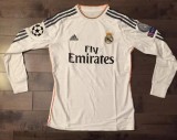 Retro Real Madrid Home Long Sleeve  1:1 Quality Soccer Jersey  2013-2014