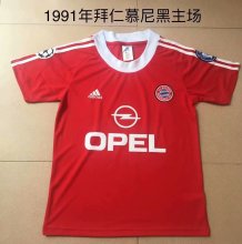 Retro Bayern Munich Home  1:1 Quality Soccer Jersey   1991