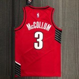 Trail Blazers McCOLLUM #３Jordan Red Top Quality Hot Pressing NBA