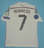 Retro Real Madrid Home Long Sleeve  1:1 Quality Soccer Jersey    2014-2015