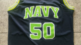 NBA Spurs #50  Admiral  David Robinson high school Vintage Mesh Jersey dark blue