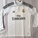 Retro Real Madrid Home Long Sleeve  1:1 Quality Soccer Jersey    2014-2015