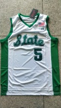NBA Michigan Spartans #5 white university shirt