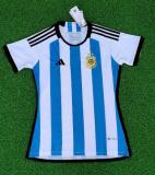 Argentina Home Women Fans  3 Stars 1:1 Quality Soccer Jersey    2022