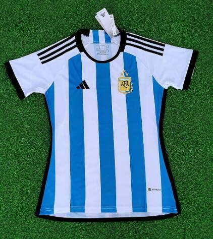 Argentina Home Women Fans  3 Stars 1:1 Quality Soccer Jersey    2022