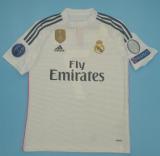 Retro Real Madrid Home Long Sleeve  1:1 Quality Soccer Jersey    2014-2015