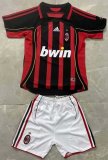 Retro AC home kids set 1:1 Quality Soccer Jersey  2006-2007