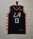 NBA New season clippers (new fabric print) 13 George City Edition dark blue, black, white, retro white