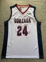 NCAA University of Gonzaga #24 white university Jersey