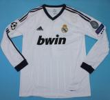 Retro Real Madrid Home Long Sleeve 1:1 Quality Soccer Jersey  2012-2013