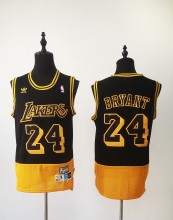 NBA Lakers 24 Retro stitching black and yellow