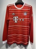 Bayern Munich  Home Long Sleeve Fans  1:1 Quality Soccer Jersey   22-23