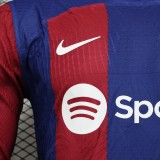 Barcelona Home  Long Sleeve Player  1:1 Quality Soccer Jersey    23-24