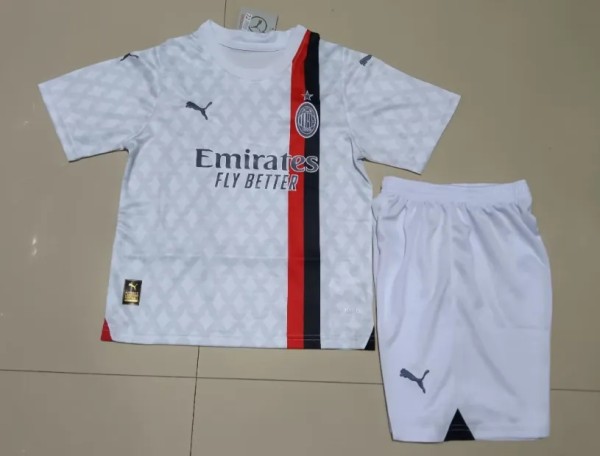 AC Milan  Away  Kids 1:1 Quality Soccer Jersey   23-24