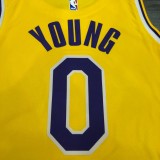 NBA Laker round neck retro yellow No.0 Nick Young  with chip  1:1