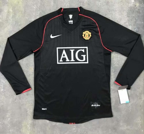 Retro Manchester United 2rd Away Long sleeve1:1 Quality Soccer Jersey  2007-2008