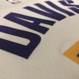 NBA Laker crew neck vintage white No. 3 Anthony Davis with chip  1:1