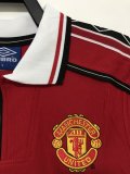 Retro Manchester United Home Long sleeve 1:1 Quality Soccer Jersey  1998-1999