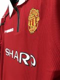 Retro Manchester United Home Long sleeve 1:1 Quality Soccer Jersey  1998-1999