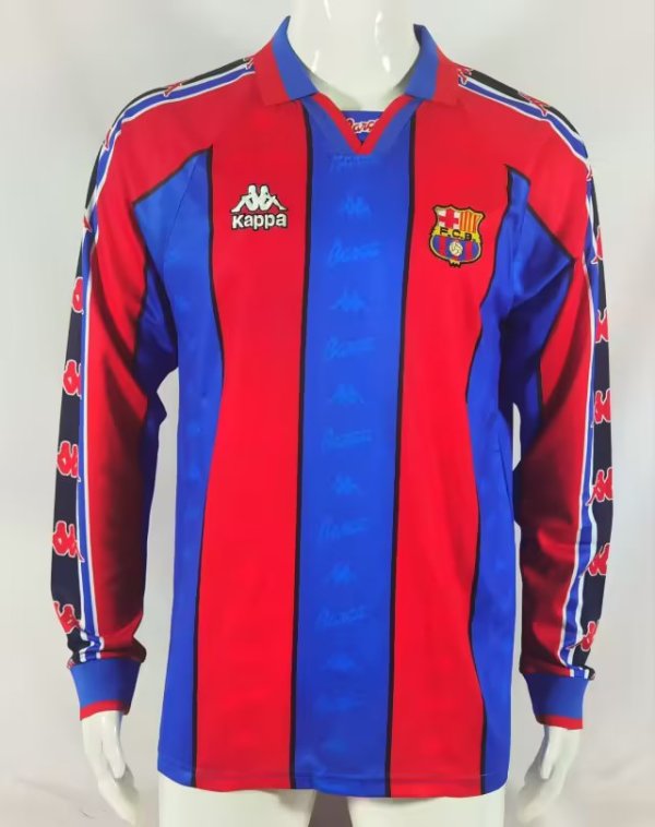 Retro Barcelona Stadium  Long Sleeve 1:1 Quality Soccer Jersey  1995-1997