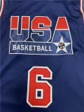1992 Barcelona Olympic Games American dream moment after moment (round neck) #6 James blue