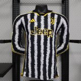 Juventus  Home Long Sleeve  Player 1:1 Quality Soccer Jersey   23-24