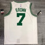 NBA  Celtics retro white No. 7 Jerome Brown  with chip  1:1