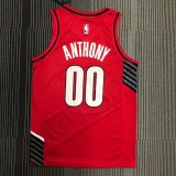 NBA Trail Blazers ANTHONY #00 Jordan Red Top Quality Hot Pressing