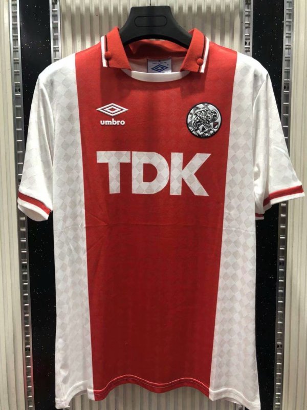 Retro Ajax Home 1:1 Quality Soccer Jersey  1990-1992