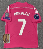 Retro Real madrid Away Pink  1:1 Quality Soccer Jersey    2014-2015