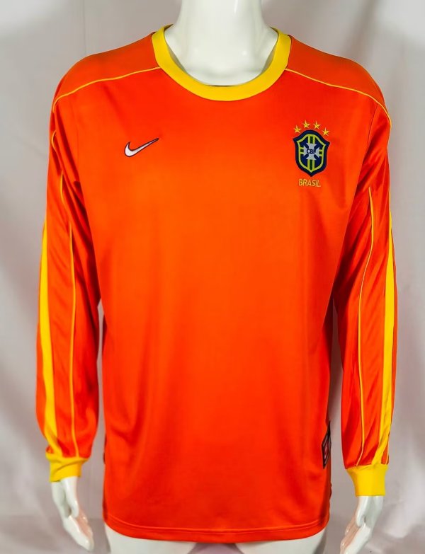 Retro Brazil goalkeeper  Long Sleeve   1:1 Quality Soccer Jersey  1998
