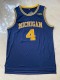 NCAA University of Michigan # 4 Chris Webber dark blue jersey