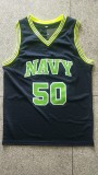 NBA Spurs #50  Admiral  David Robinson high school Vintage Mesh Jersey dark blue
