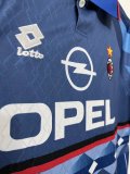 Retro AC Milan 4th Away  Blue  1:1 Quality Soccer Jersey  1995-1996
