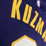 NBA Laker retro purple V-neck No.0 Kuzma with chip  1:1