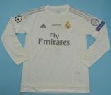 Retro Real Madrid Home Long Sleeve Fans 1:1 Quality Soccer Jersey    2015-2016