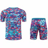 Real Madrid Red Green Blue Training Short Suit(短裤拉链口袋)