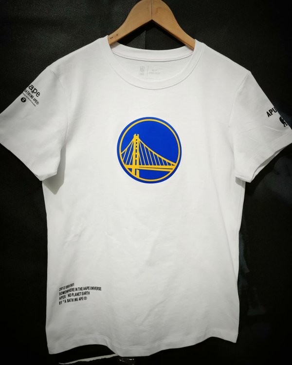 NBA Warriors Hot pressing white T-shirt 1:1