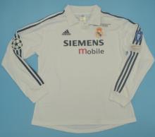 Retro Real Madrid Home Long Sleeve 1:1 Quality Soccer Jersey  2002-2003
