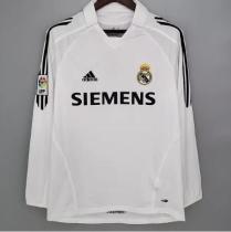 Retro Real Madrid Home Long sleeve1:1 Quality Soccer Jersey  2005-2006