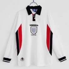 Retro England Home Long sleeve 1:1 Quality Soccer Jersey  1998