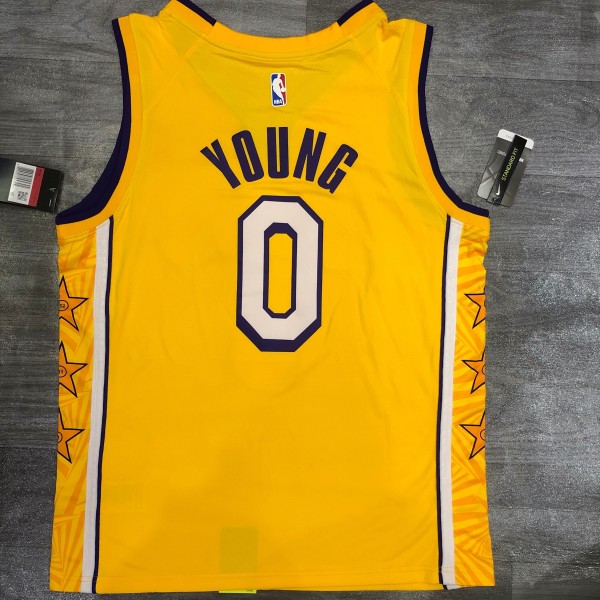 NBA  Laker's Retro yellow V leads Sucheng city version No.0 Nixon  with chip 1:1